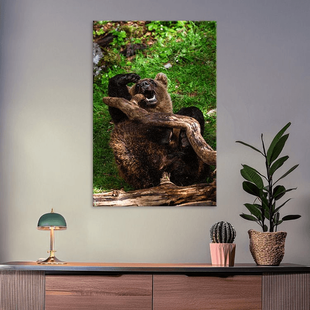 Ours 'Tanie' qui joue - Faune - Aluminium