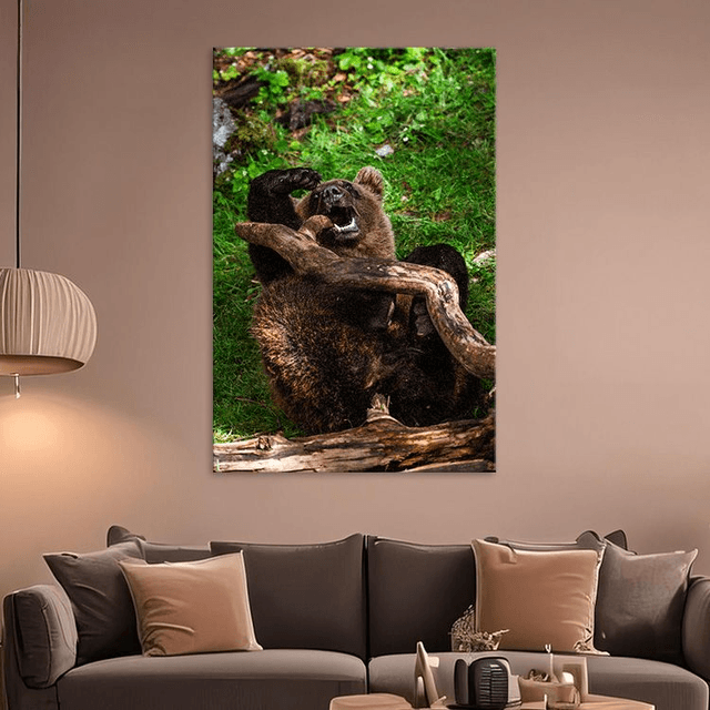 Ours 'Tanie' qui joue - Faune - Aluminium